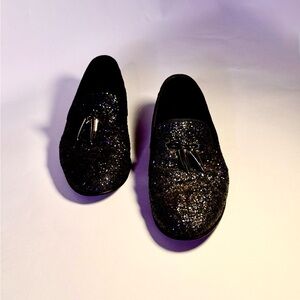 Giuseppe Zanotti Black Glitter Loafers